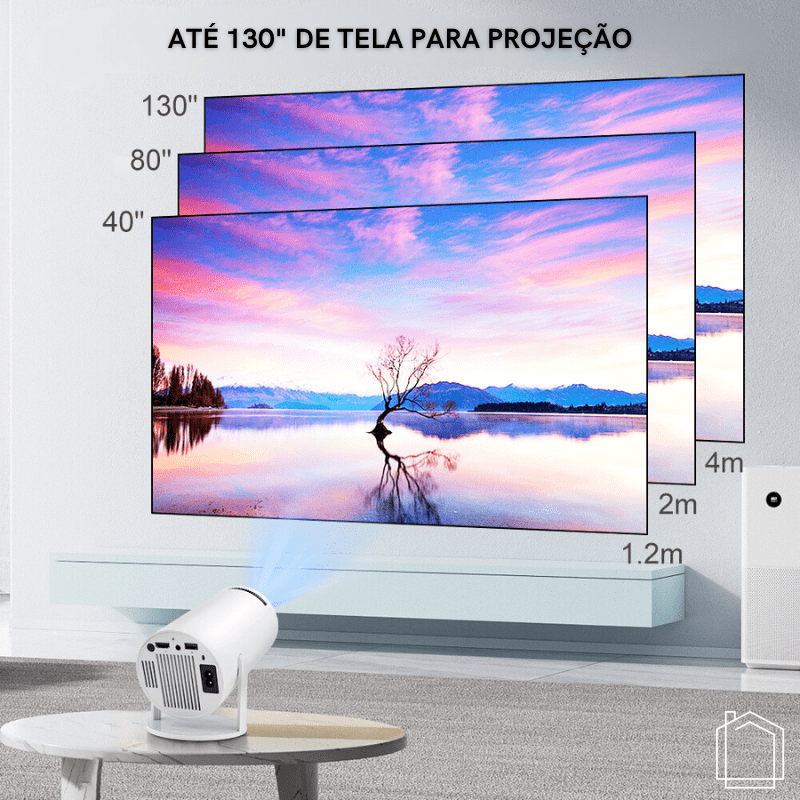 Projetor Portátil 4K 1080p Cinema em Casa Ultra HD - Dropzem